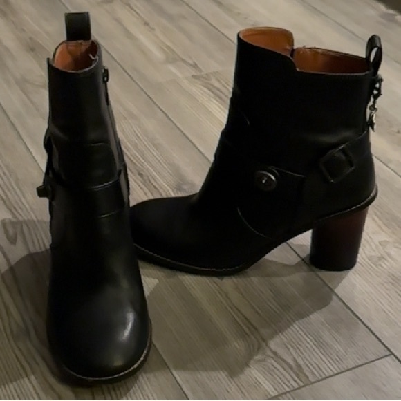 Coach Moto Bootie Heel in Black - Picture 4 of 5